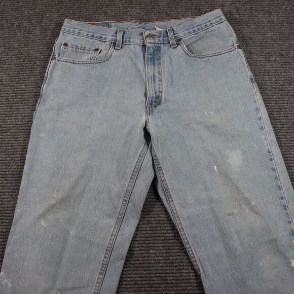 Levi’s Jeans Mens 34x30 Light Wash 550 Relaxed Made in USA Paint Splatter - Picture 3 of 12
